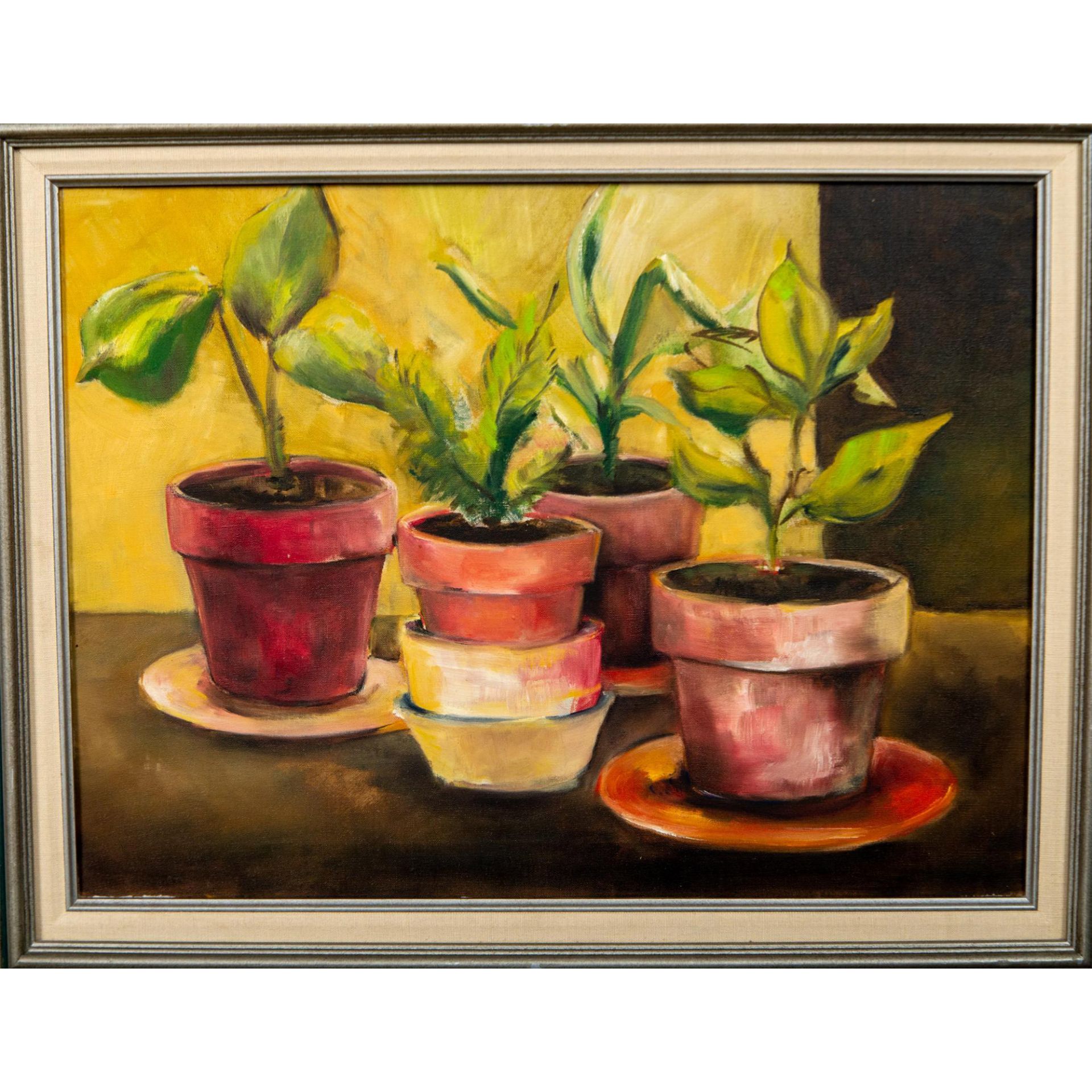 Vintage Oil Painting on Canvas, Still Life - Image 3 of 6