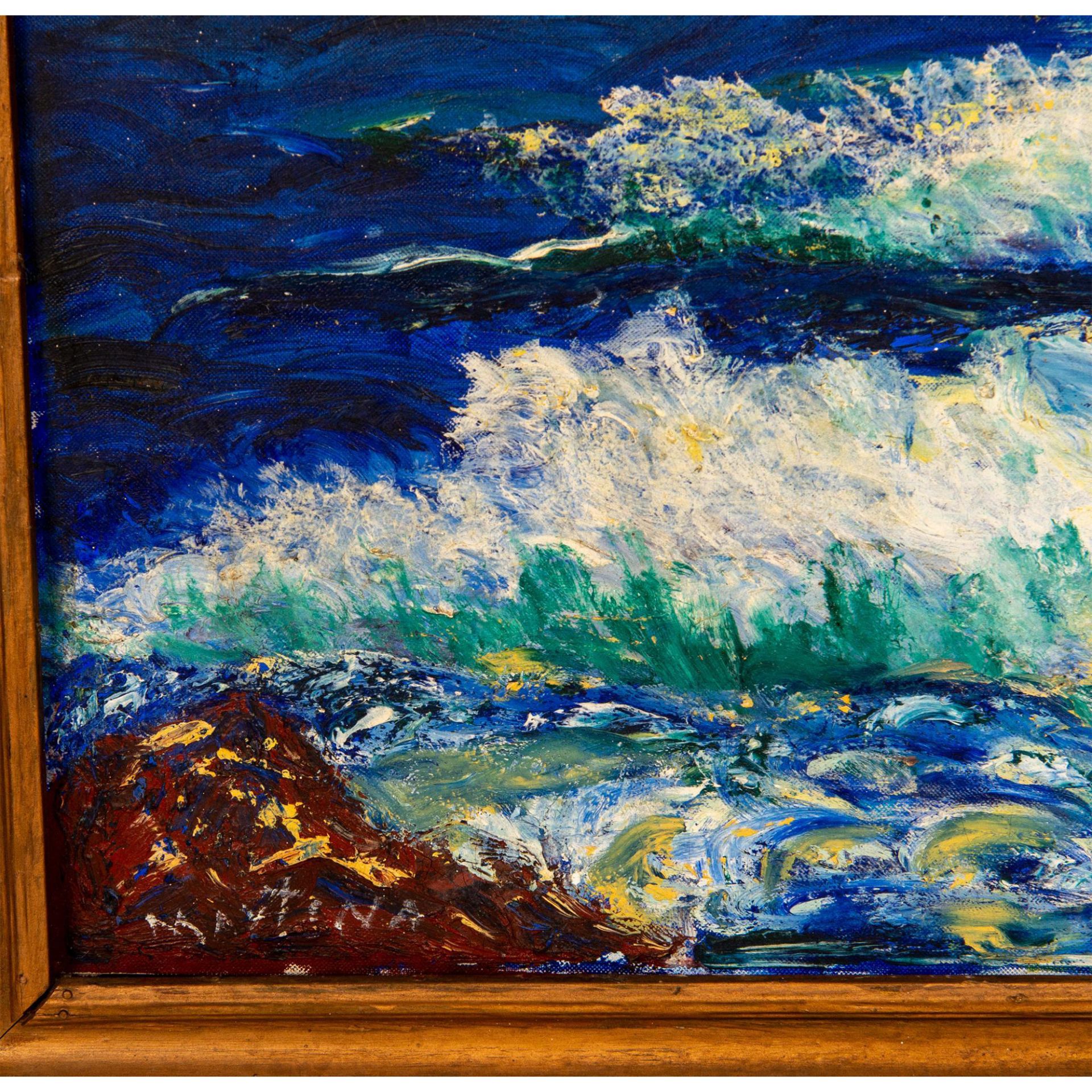 Martina, Impressionist Oil on Canvas Sunset Seascape, Signed - Bild 4 aus 5