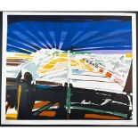 John Hultberg (1922-2005) Serigraph, Barricade, Signed