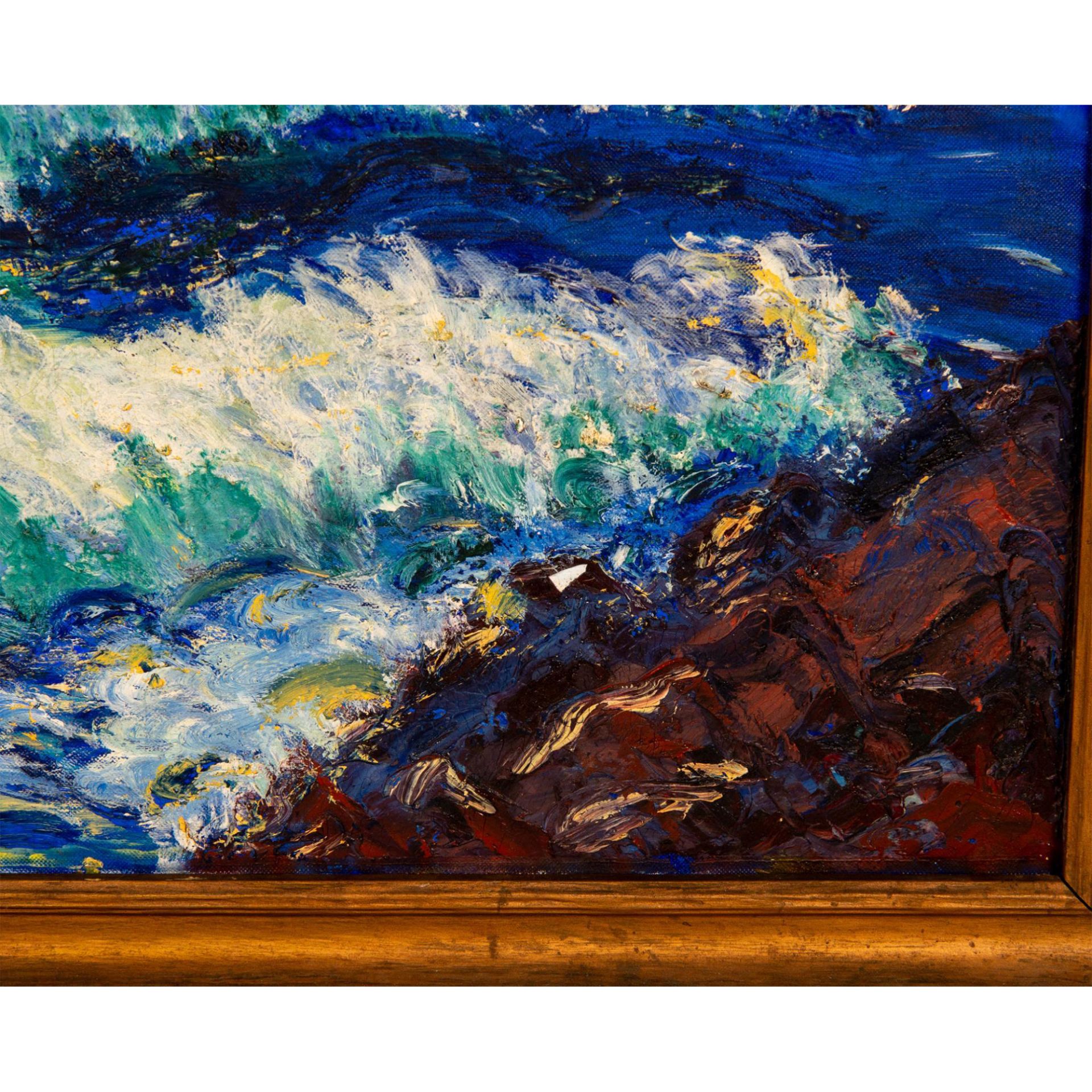 Martina, Impressionist Oil on Canvas Sunset Seascape, Signed - Bild 3 aus 5