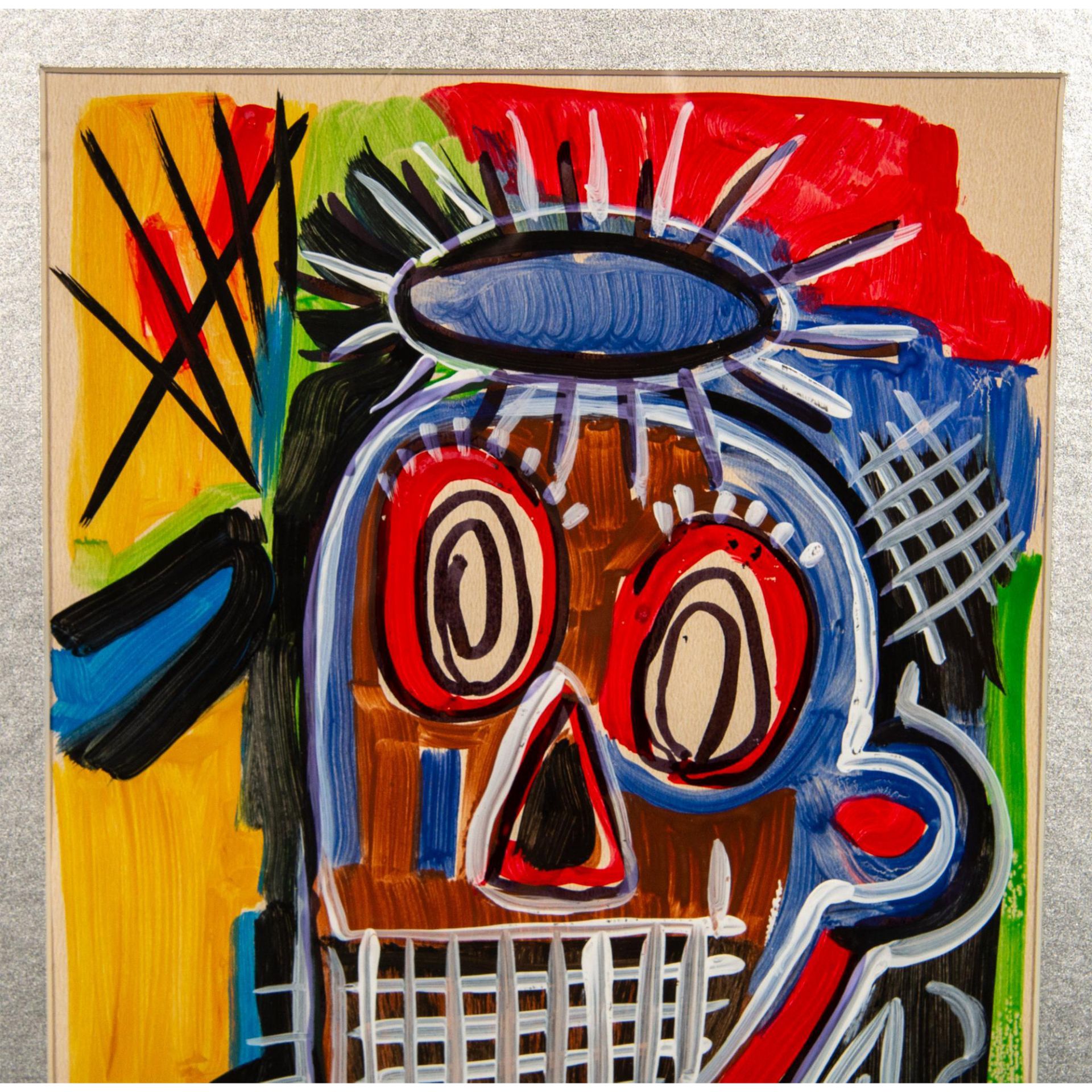 Jean-Michel Basquiat (Attr.) Mixed Media on Paper, Signed - Bild 4 aus 6
