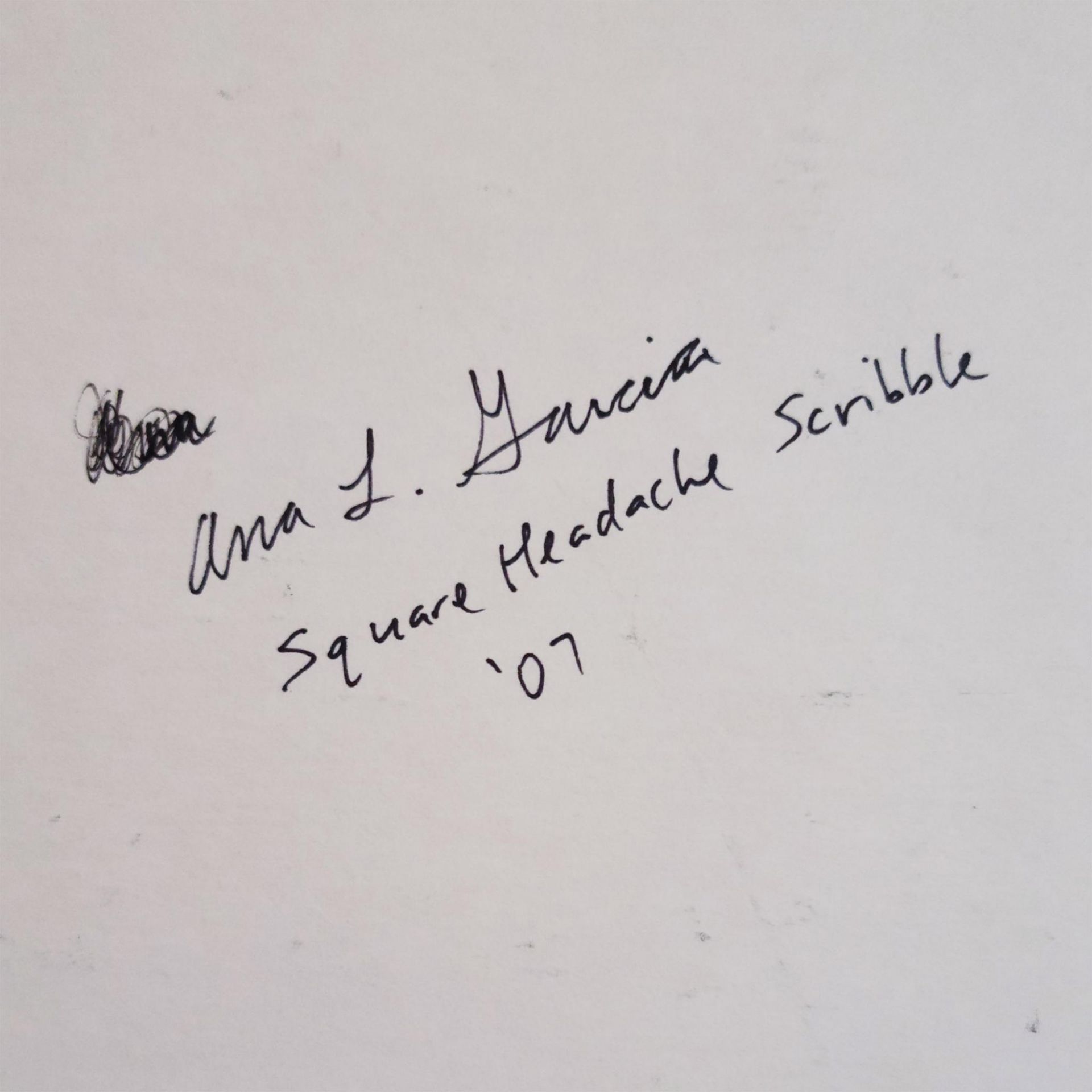 Ana Garcia (American b. 1982) Signed Original Drawing, Square Headache Scribble - Image 3 of 4