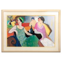 Itzchak Tarkay, Color Offset Lithograph, In the Lounge