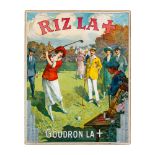 Original Color Lithograph Golf Rizla+ French Poster Calendar