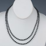Long Hematite Bead Necklace