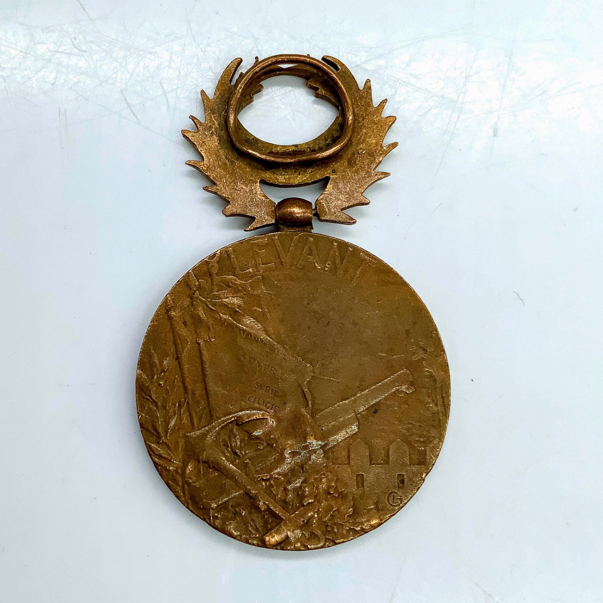 French Post-WWI Syria-Cilicia Commemorative Bronze Medal - Bild 2 aus 2