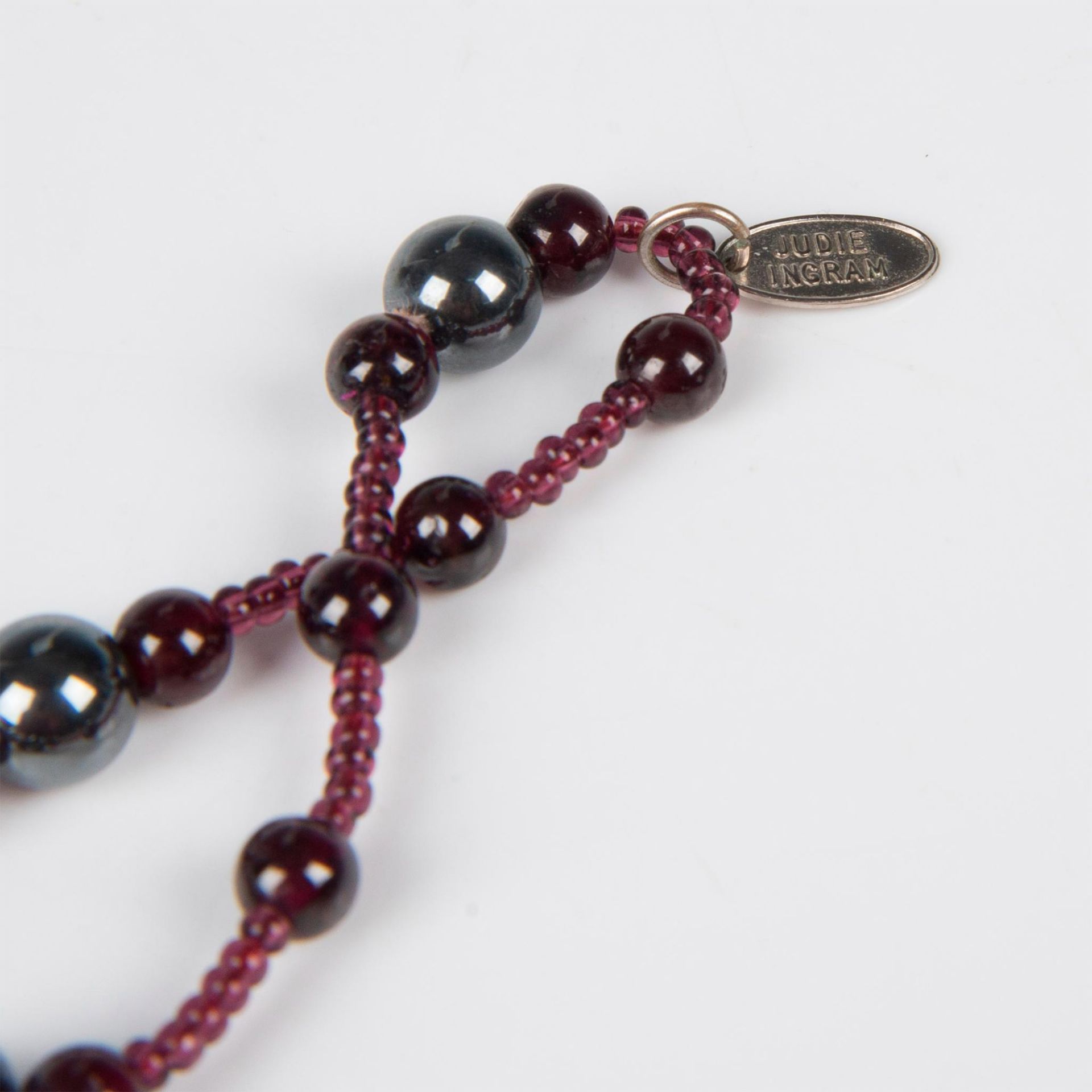 Judie Ingram Hematite and Beaded Sterling Silver Necklace - Image 5 of 5