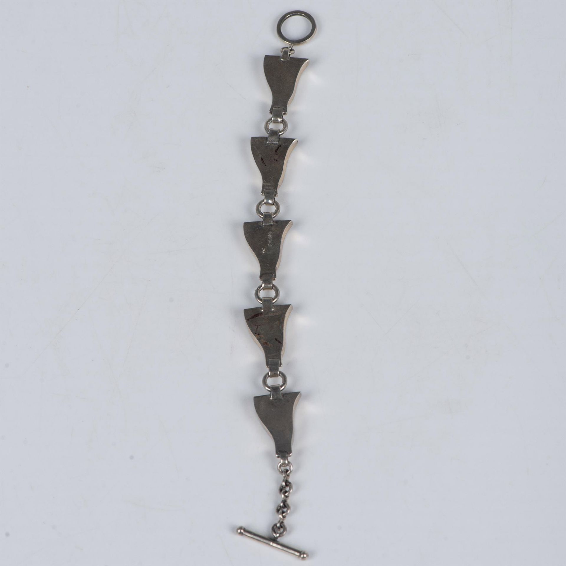 James Bahe Navajo Contemporary Sterling Silver Wave Bracelet - Image 6 of 6