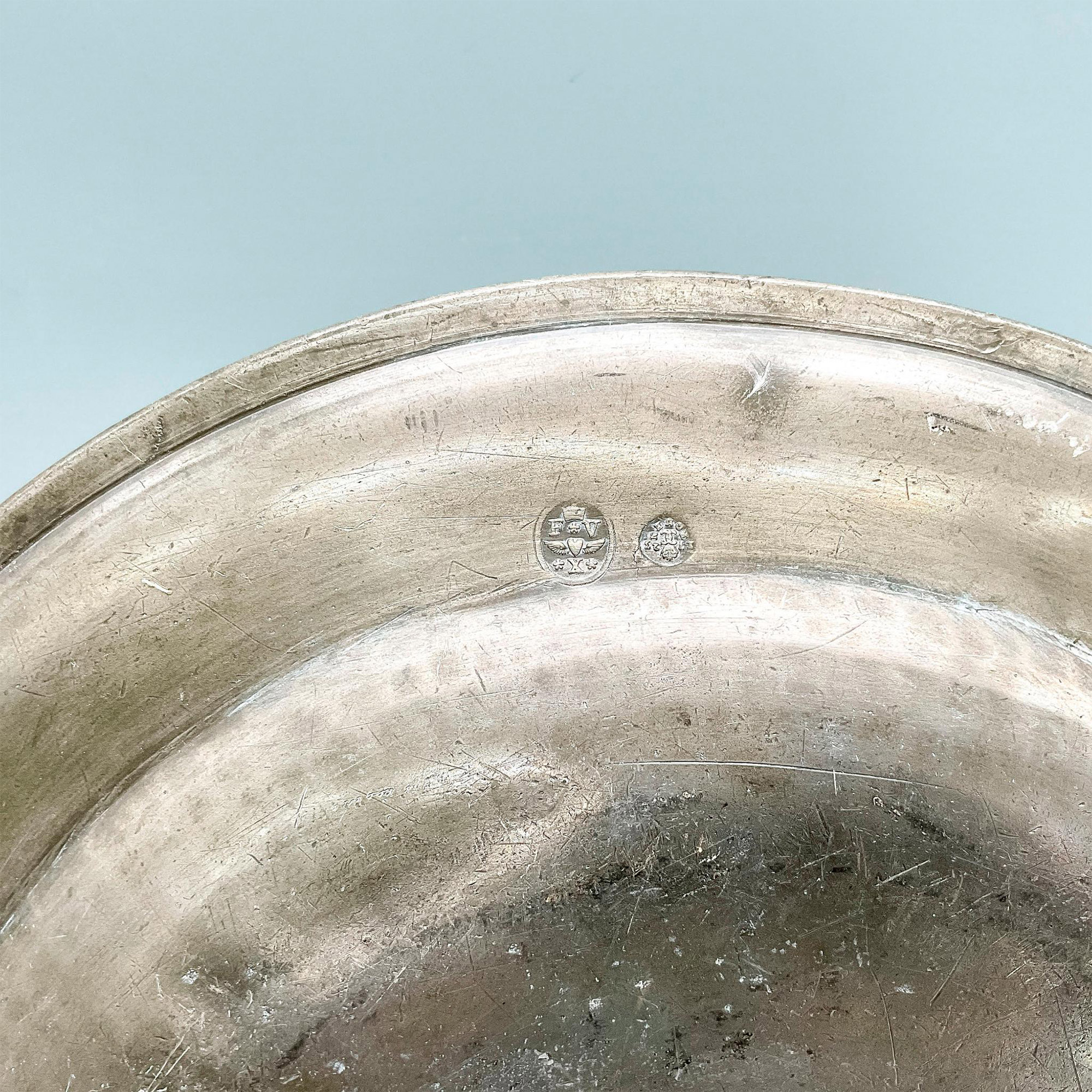 Antique Pewter Shallow Bowl - Image 3 of 3
