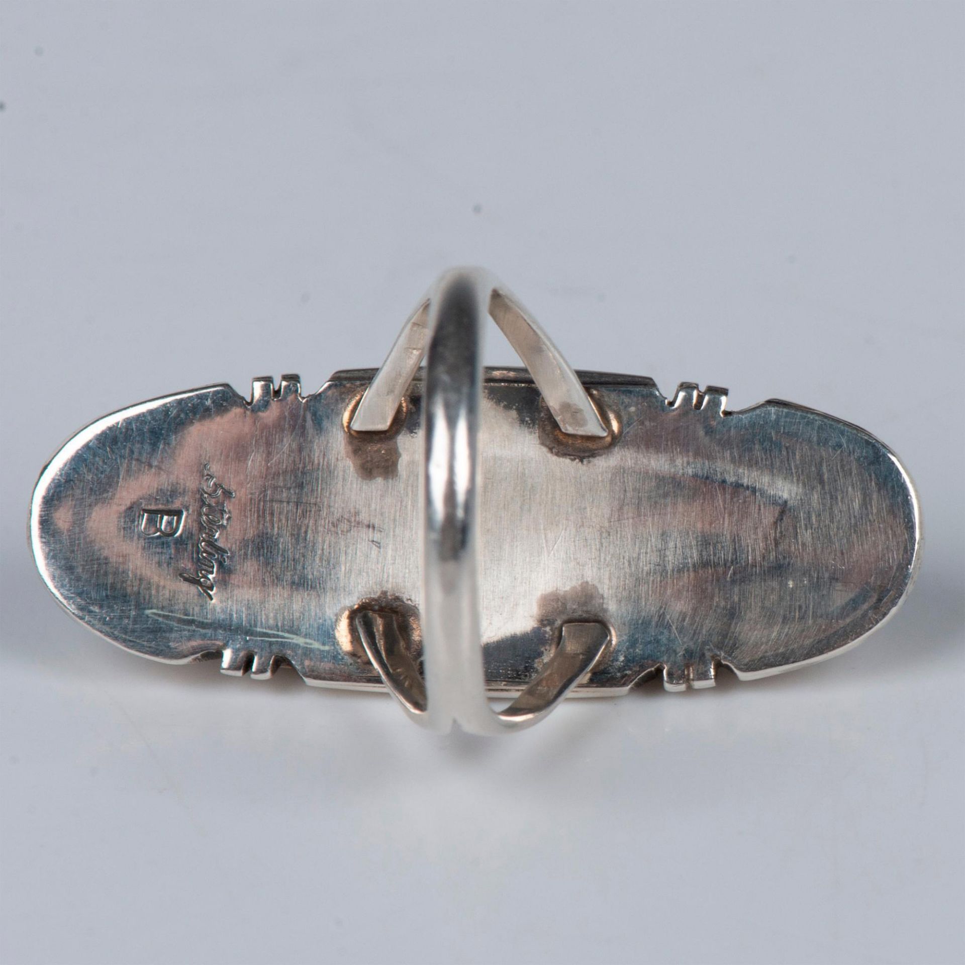 B. Piaso Navajo Sterling Silver & Spiderweb Turquoise Ring - Image 6 of 6