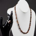 3pc Beautiful Tigers Eye Necklace, Bracelet, Sterling Ring