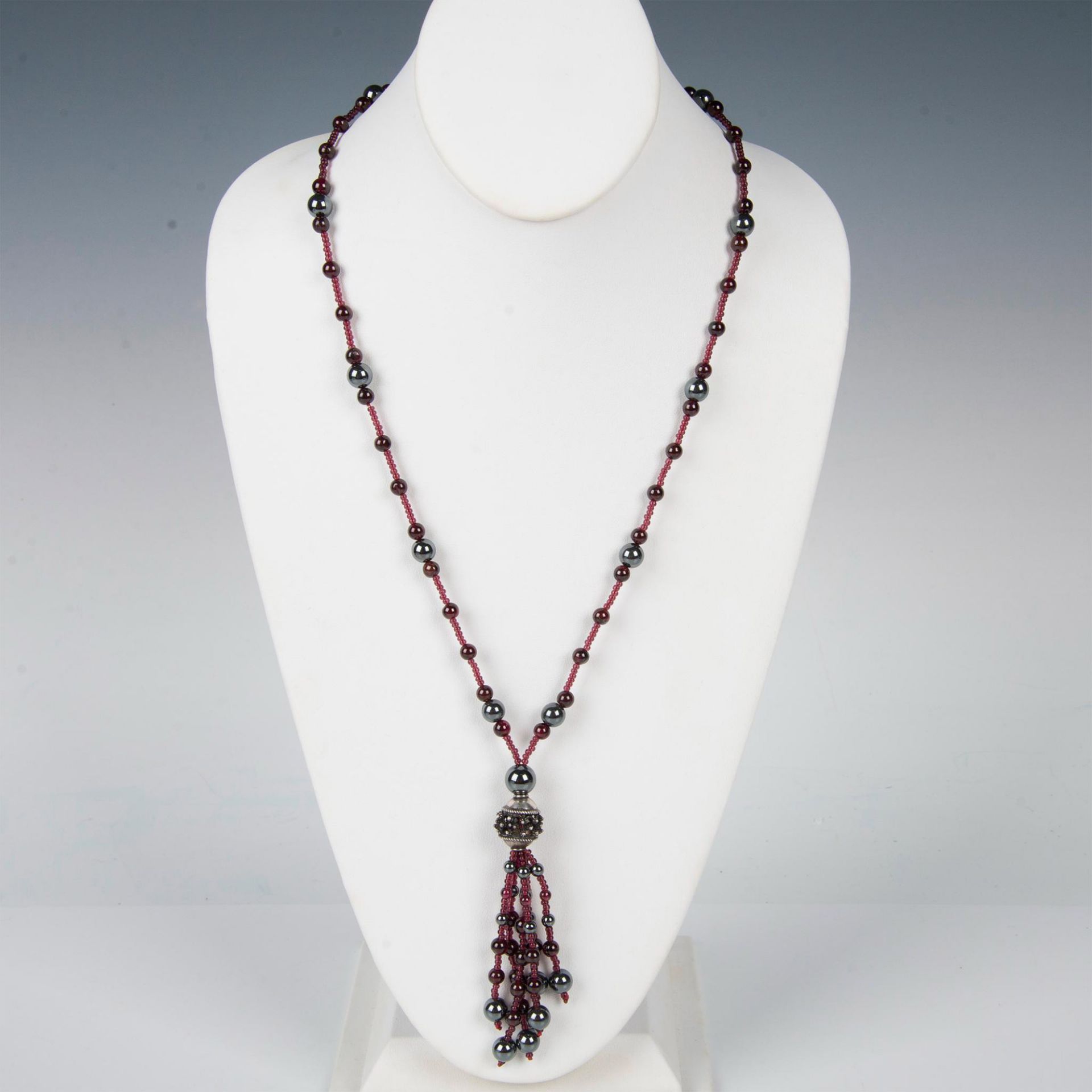 Judie Ingram Hematite and Beaded Sterling Silver Necklace - Image 2 of 5