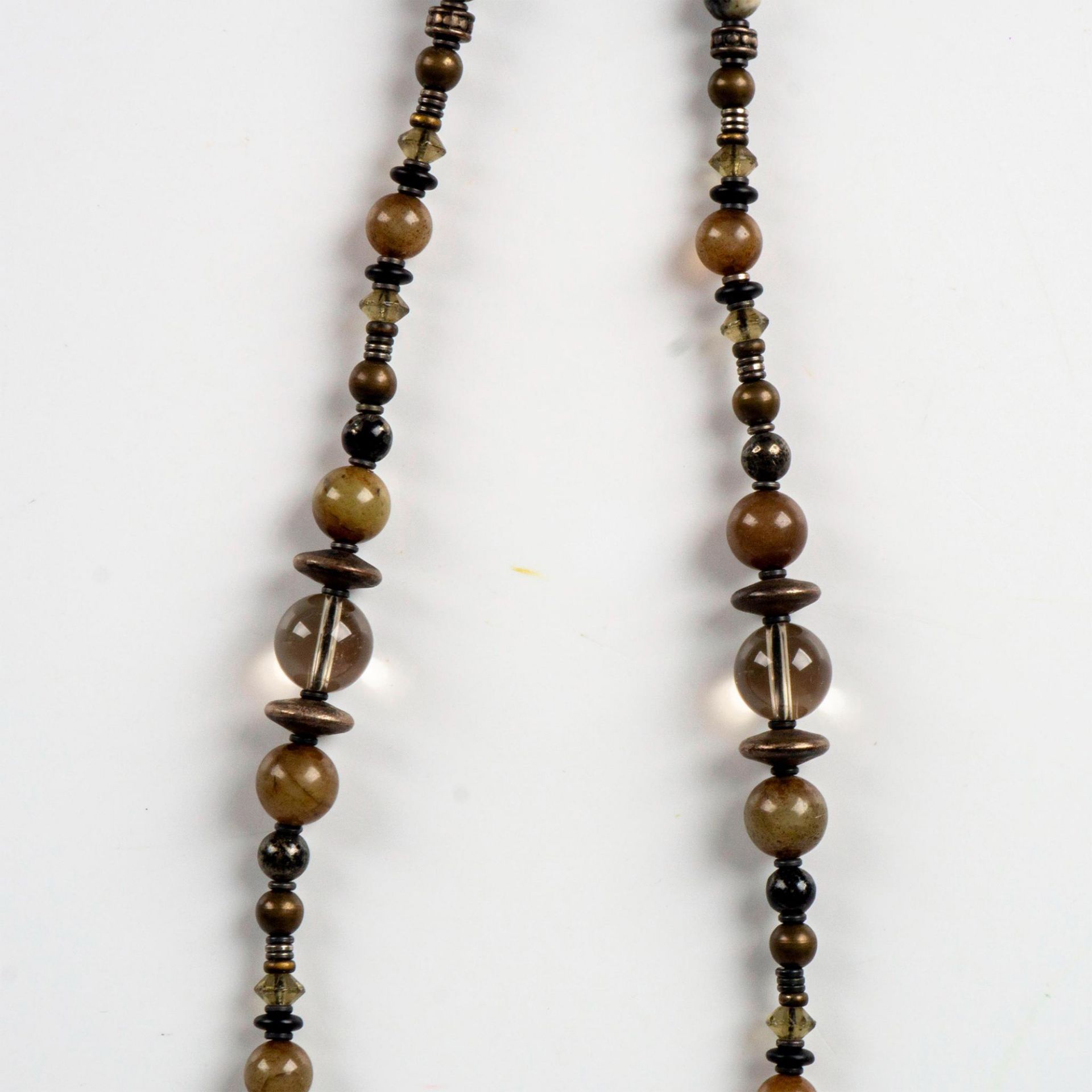 Vintage Tribal Beaded Wrap Necklace with Carved Pendant - Image 3 of 3