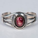 Edith Kee Navajo Sterling Purple Spiny Oyster Cuff Bracelet