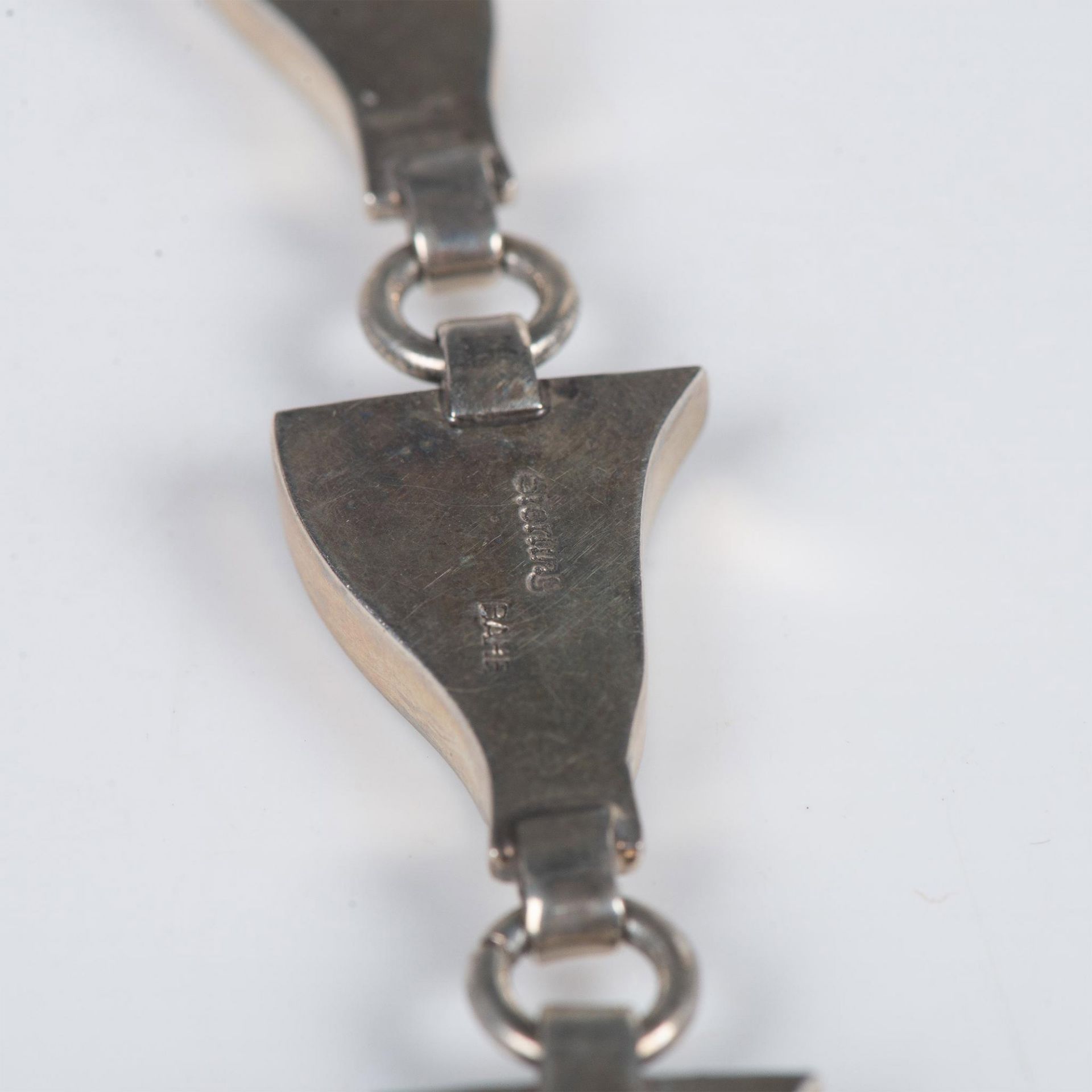 James Bahe Navajo Contemporary Sterling Silver Wave Bracelet - Image 5 of 6