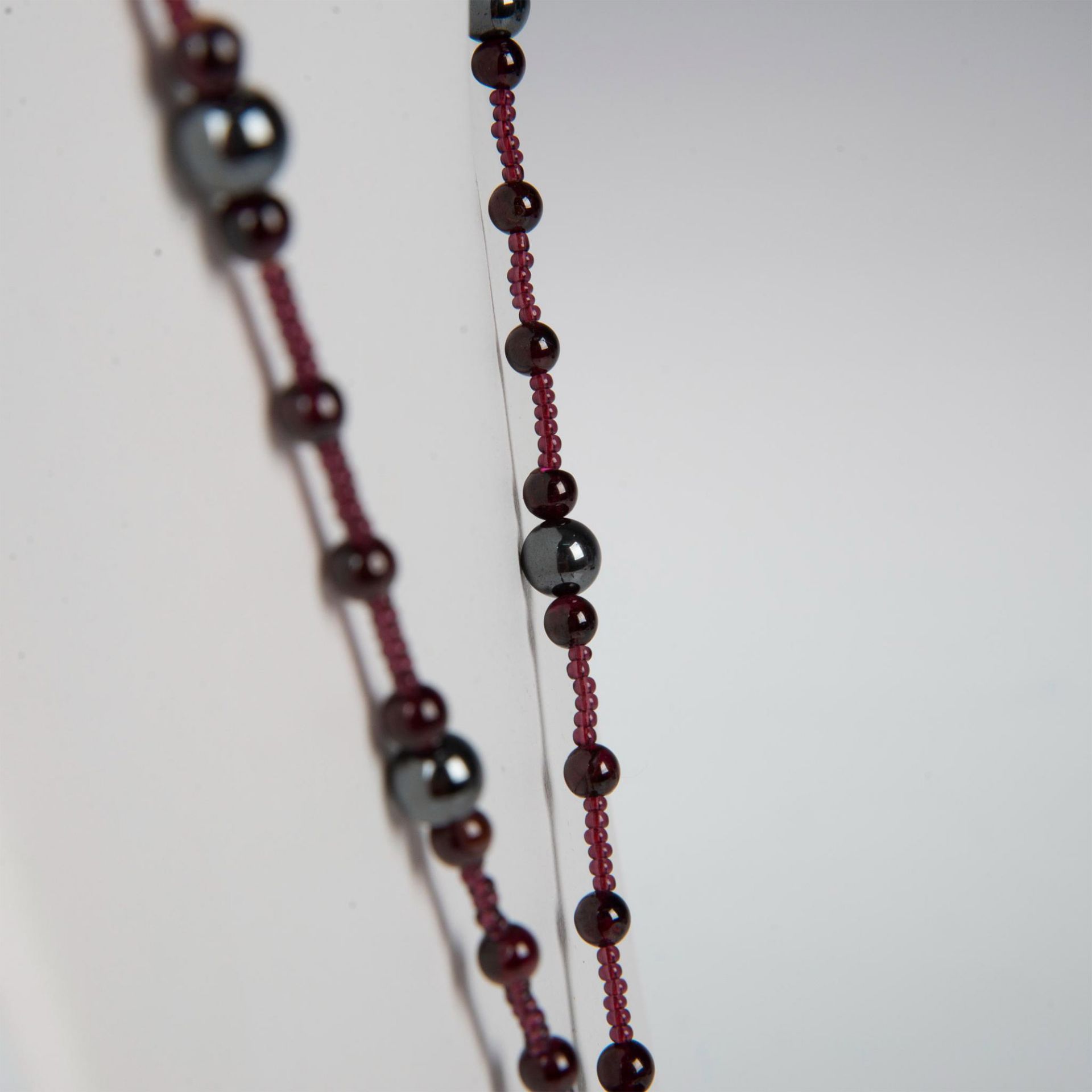 Judie Ingram Hematite and Beaded Sterling Silver Necklace - Image 3 of 5