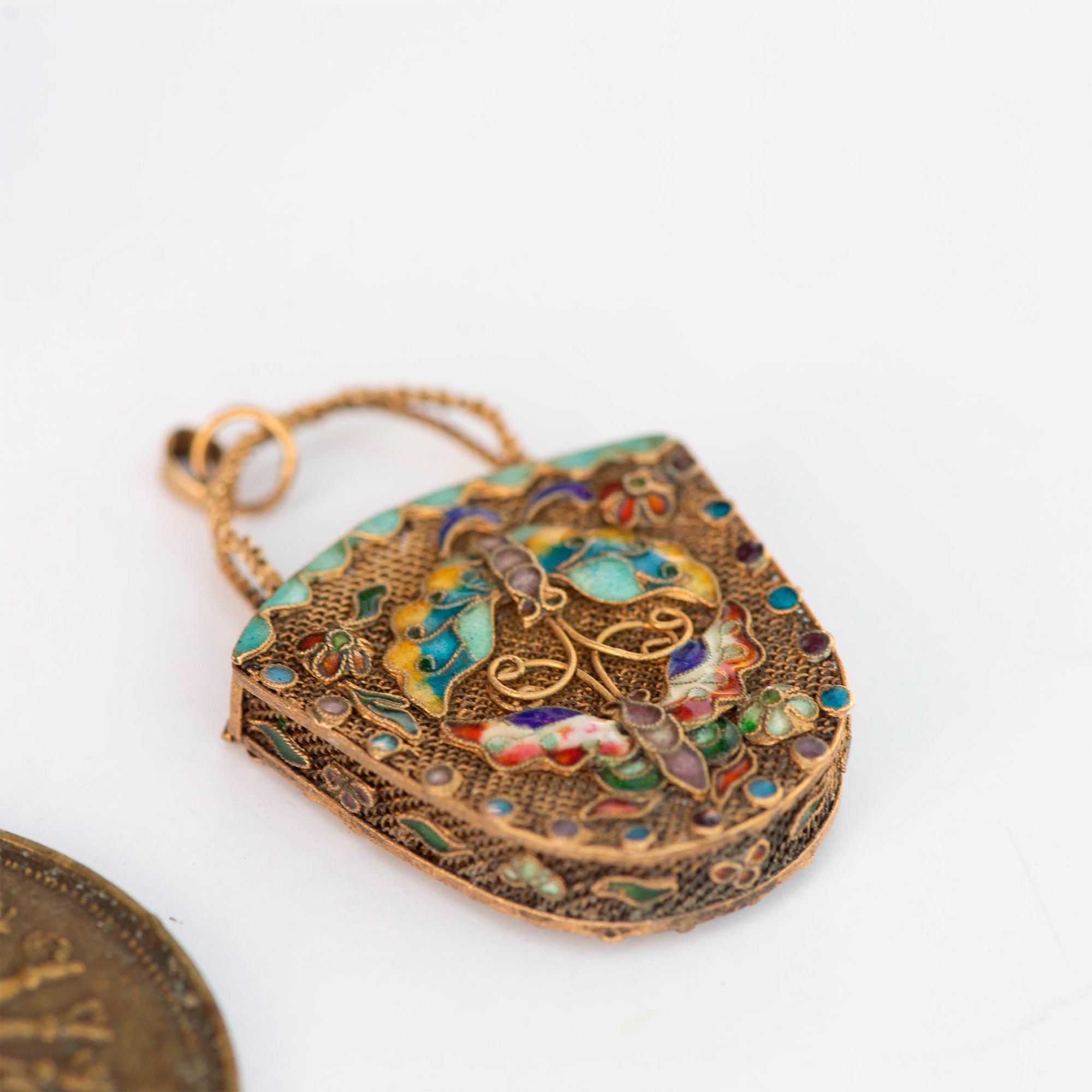 5pc Assorted Vintage Pendants and Mini Cloisonne - Image 7 of 8