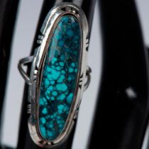 B. Piaso Navajo Sterling Silver & Spiderweb Turquoise Ring