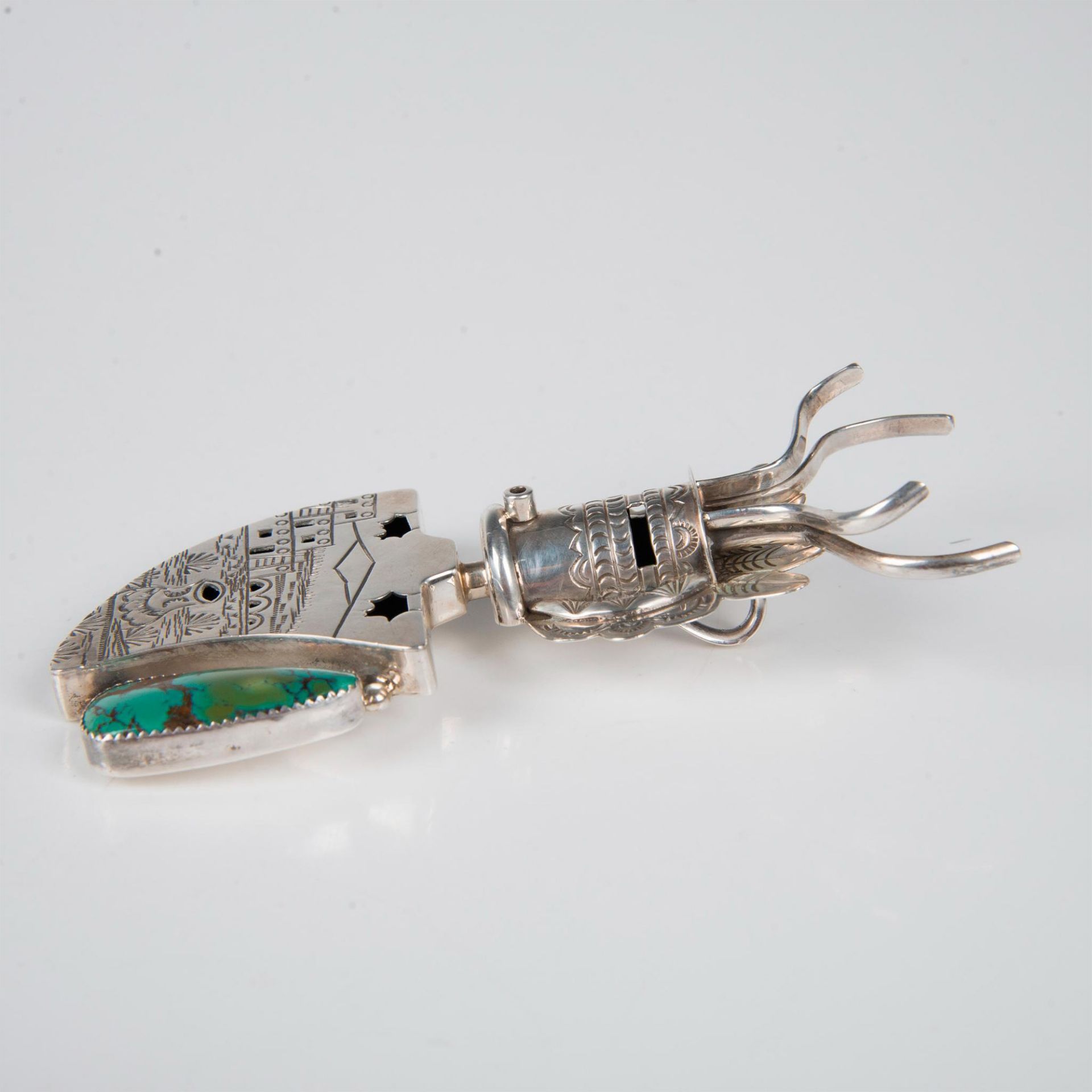 Sterling Silver and Turquoise Kachina Pendant - Image 3 of 4