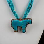 Marvin Pinto Zuni Navajo Turquoise Horse Necklace