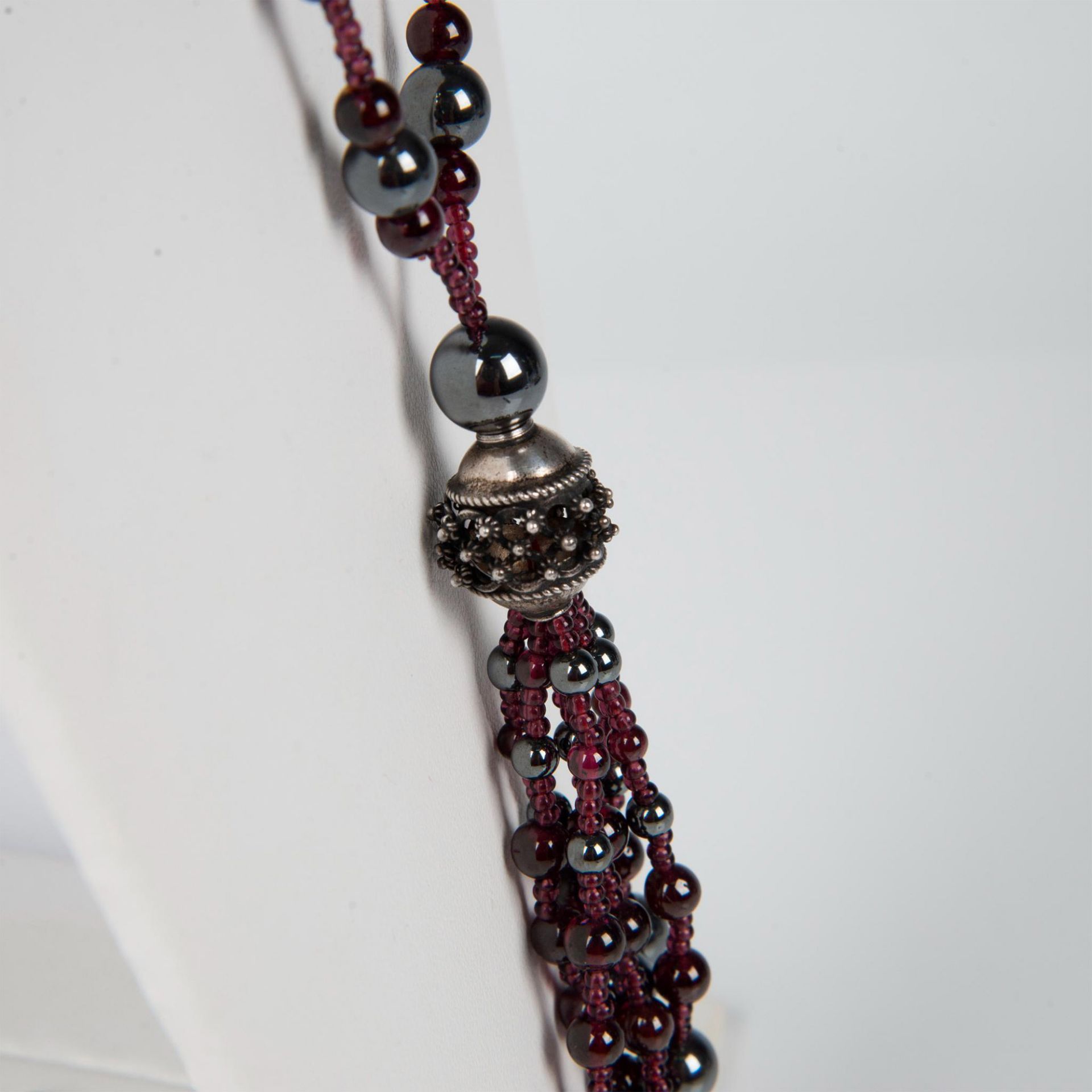 Judie Ingram Hematite and Beaded Sterling Silver Necklace - Image 4 of 5