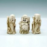 3pc Carved Chinese Immortals Resin Netsuke