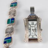 Ray Tracey Sterling Silver & Turquoise Bracelet & Geneva Watch