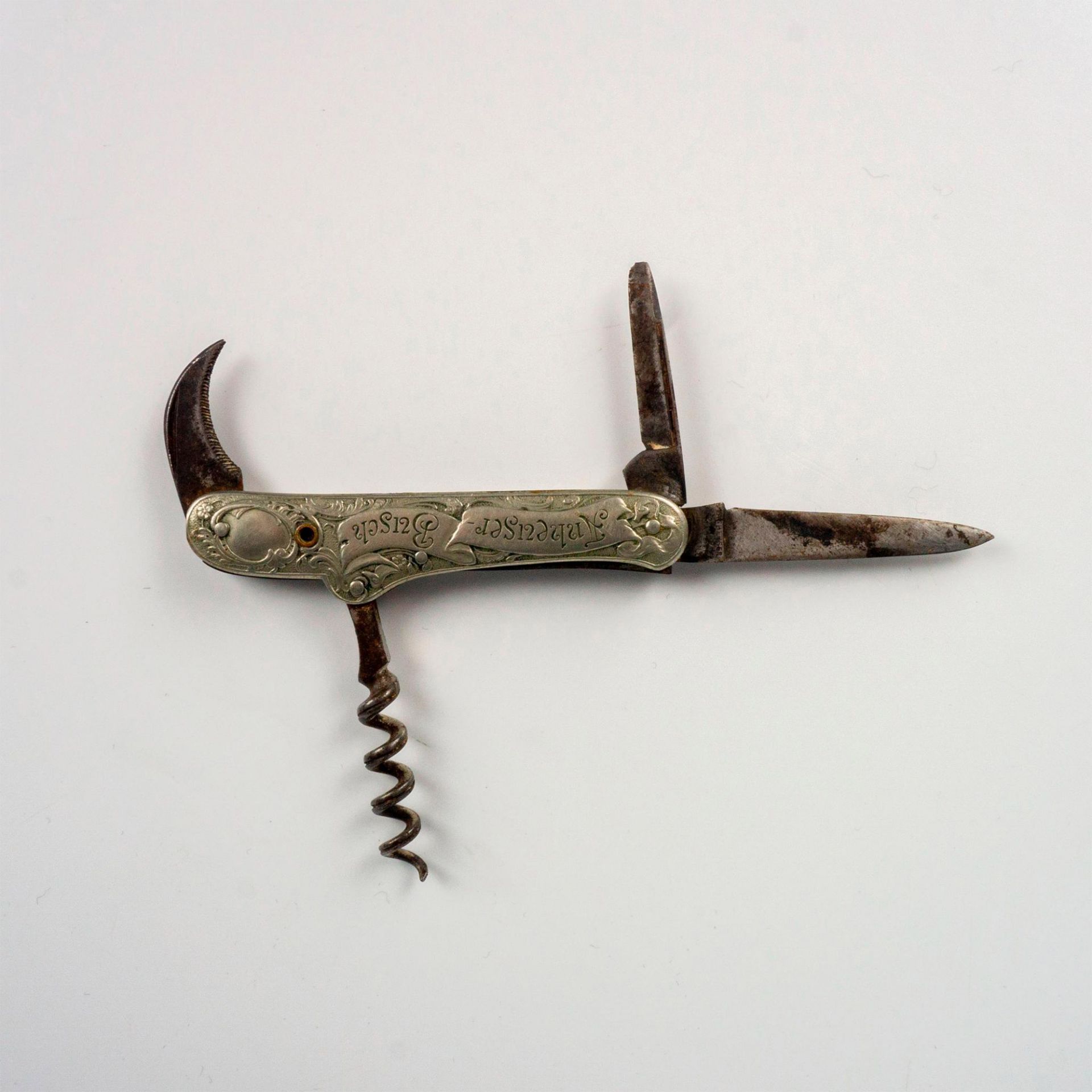 Antique Stanhope Corkscrew and Pocketknife, Anheuser Busch