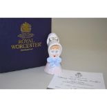 Royal Worcester Porcelain Young Girl Candle Snuffer, From The Connoisseur Collection