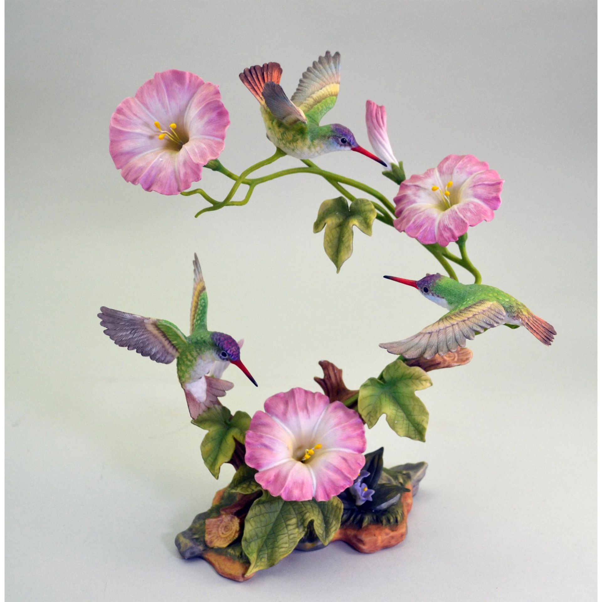 Maruri Porcelain Violet-Crowned Hummingbirds W/Morning Glories - Bild 4 aus 5