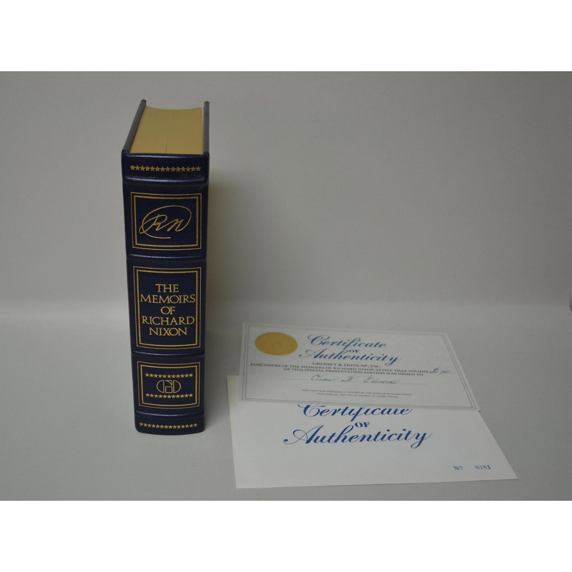 The Memoirs Of Richard Nixon, Limited Edition Leather Book, Signed By Gerald R. Ford, Coa., 1982. - Image 6 of 7