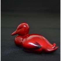 Royal Doulton Flambe Duck, Resting, 3" Figurine