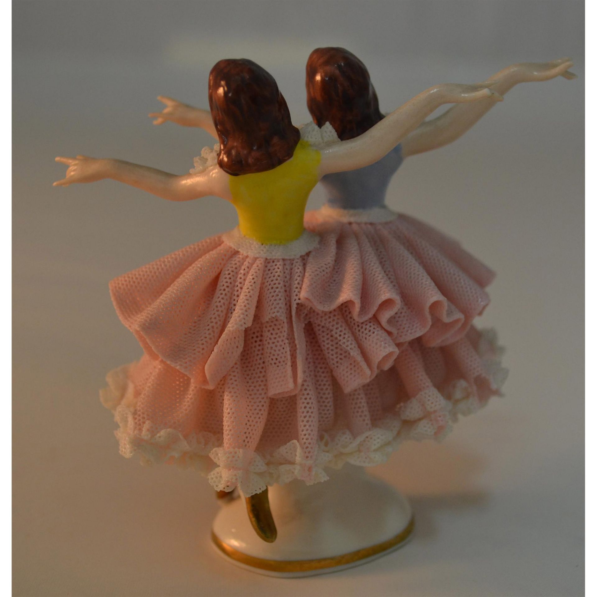 Dresden Porcelain Twins In Lace, Dancing, C.1900 - Bild 5 aus 7