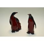 Royal Doulton Red Flambe' Penguins, 2 Pcs