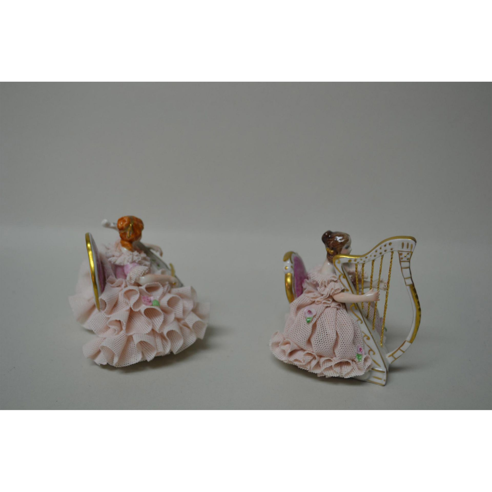 Irish Dresden Porcelain Lace Doll Figurines, 2 Pcs - Bild 3 aus 5