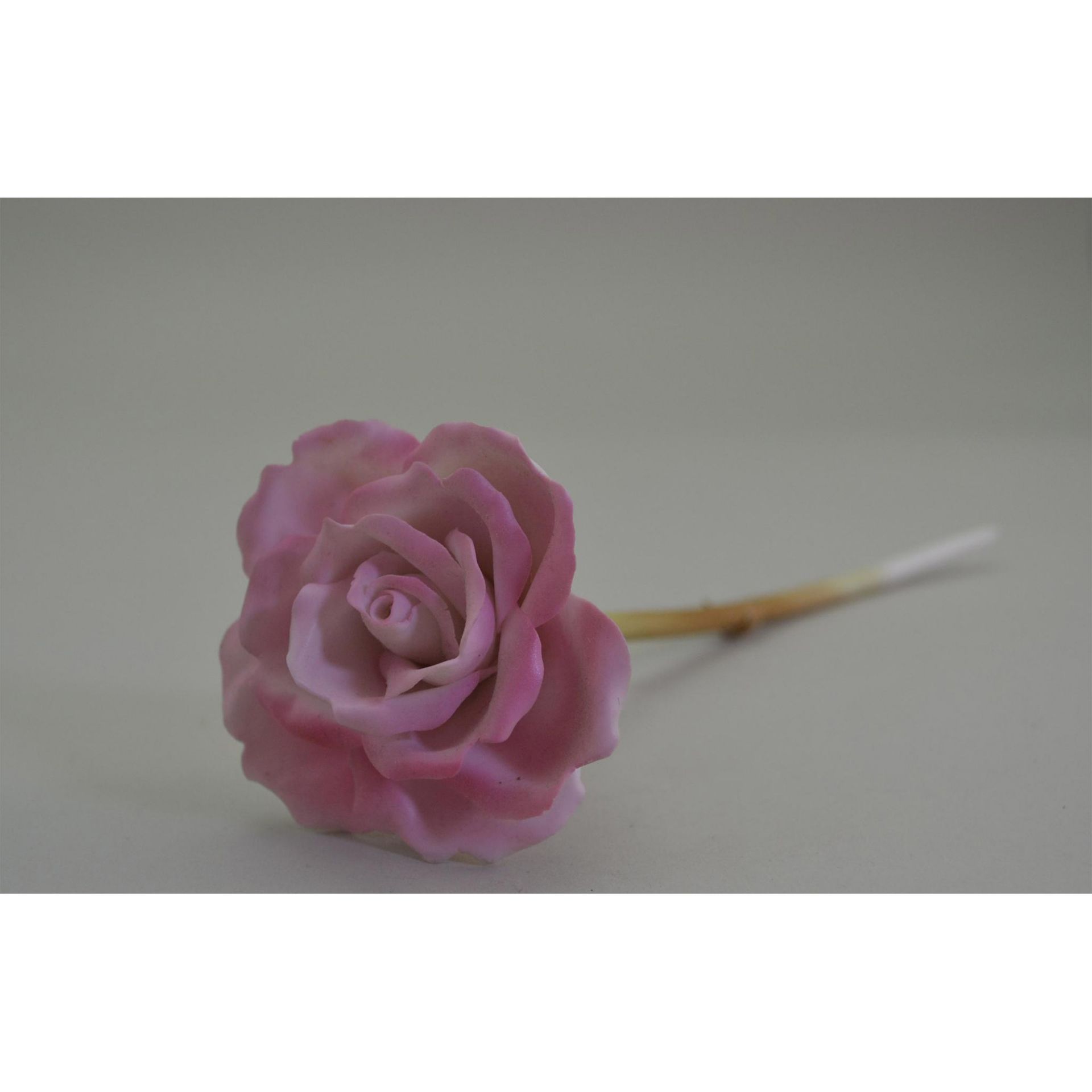 Royal Worcester Porcelain Pink Long Stemmed Rose - Bild 2 aus 4