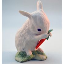 Cybis Porcelain Bunny Pat-A-Cake With Carrot