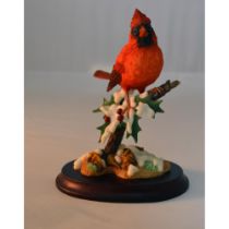 Maruri Premier Red Cardinal Bird Figurine On Base