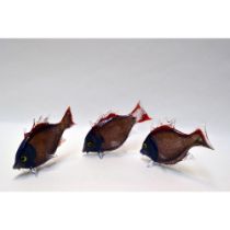 Murano Glass Miniature Tropical Fish, Vintage, 3 Pcs