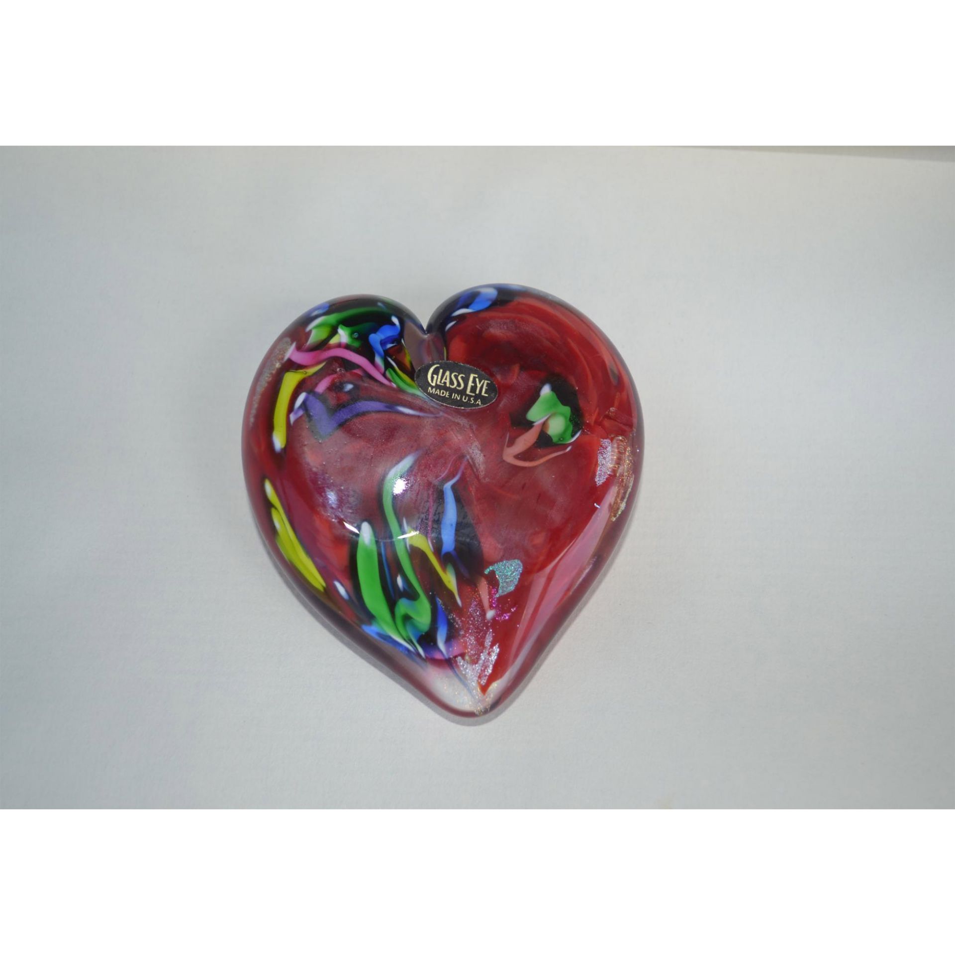 Glass Eye Studio Art Glass Red Hearts Of Fire Paperweight. - Image 2 of 2