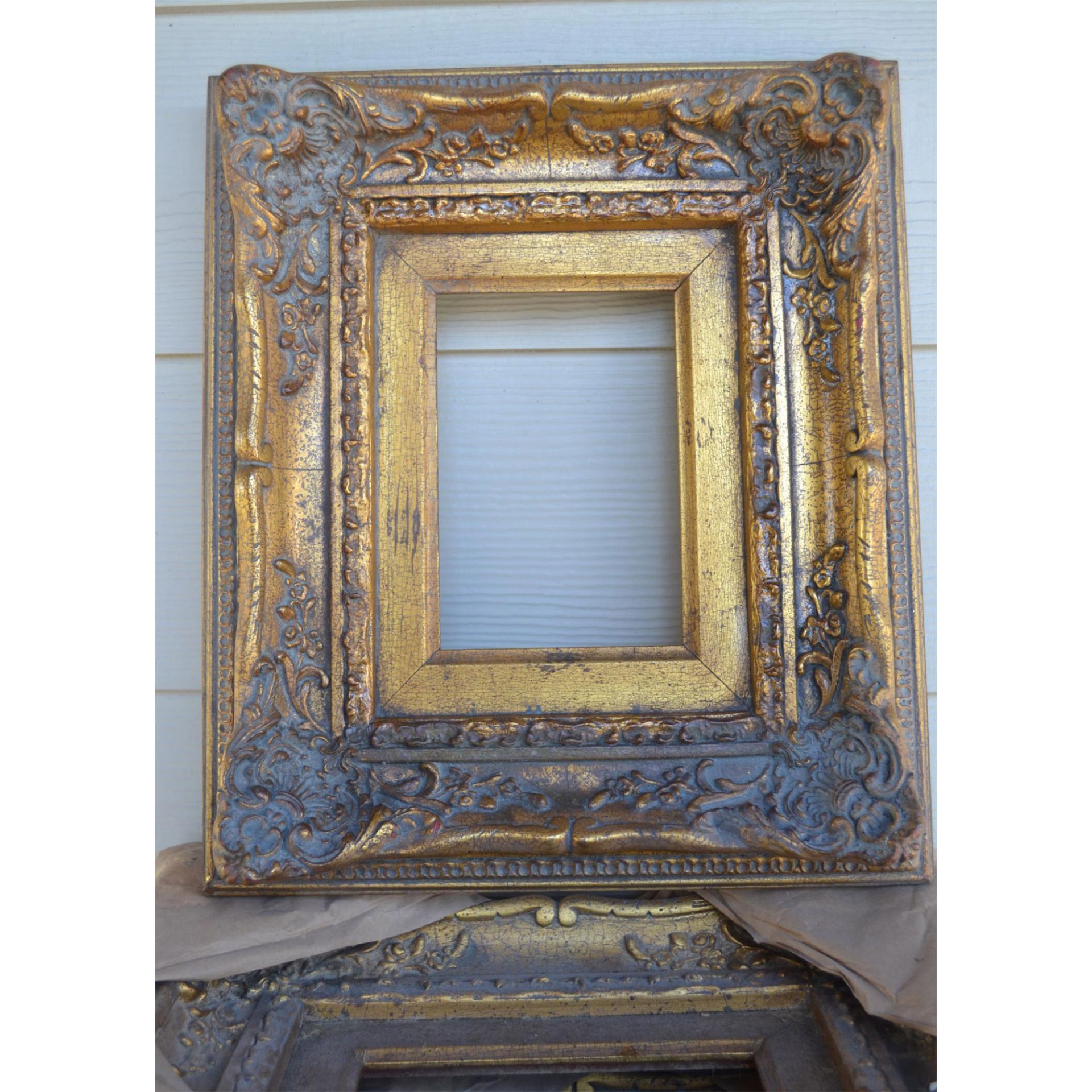 Seven Gold Ornate Vertical Picture Frames, 14.25"H, - 7 Pcs, - Image 2 of 2