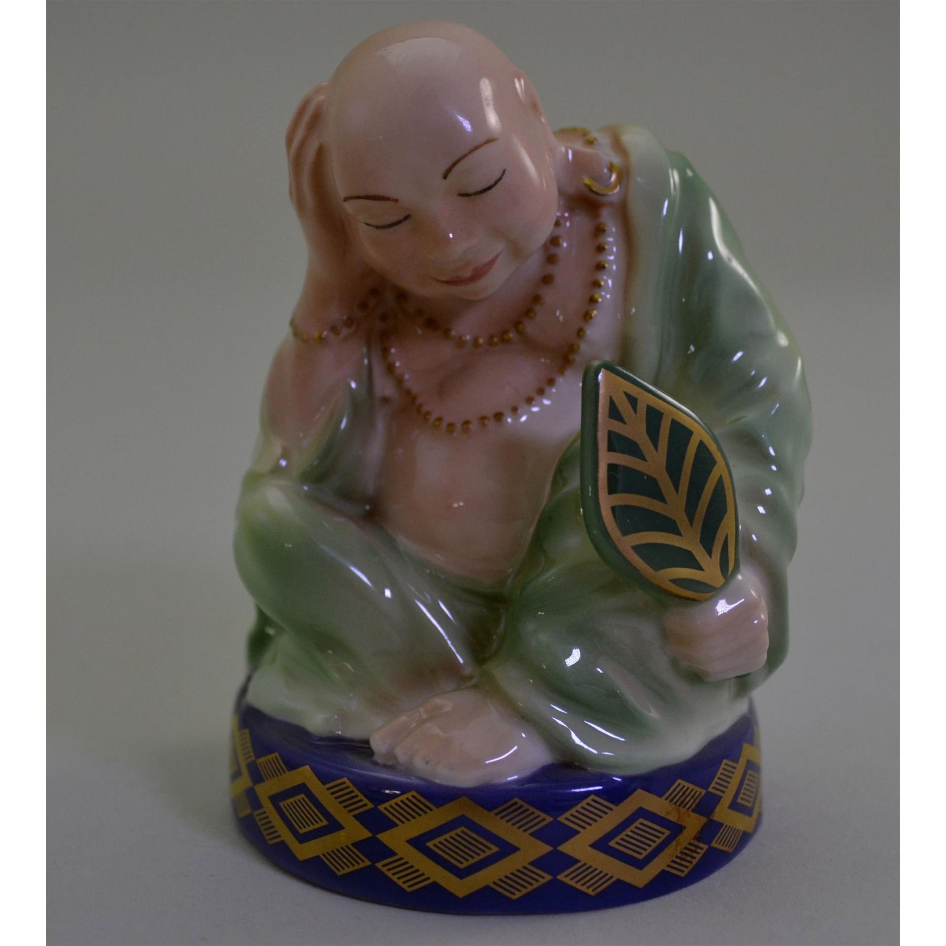 Royal Worcester Porcelain Sleeping Buddha Candle Snuffer