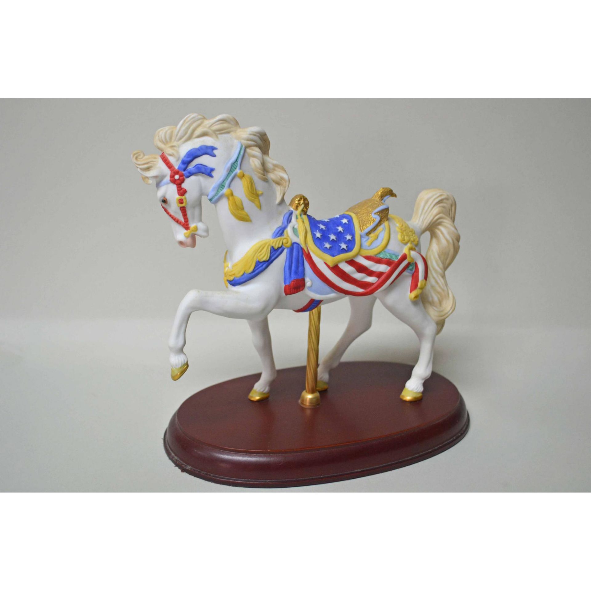 Lenox Vintage 1991 Carousel Patriotic Pride Of America Horse Figurine - Image 2 of 4