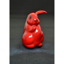 Royal Doulton Flambe Red Lop Ear Rabbit, Standing, 2.50"H Figurine
