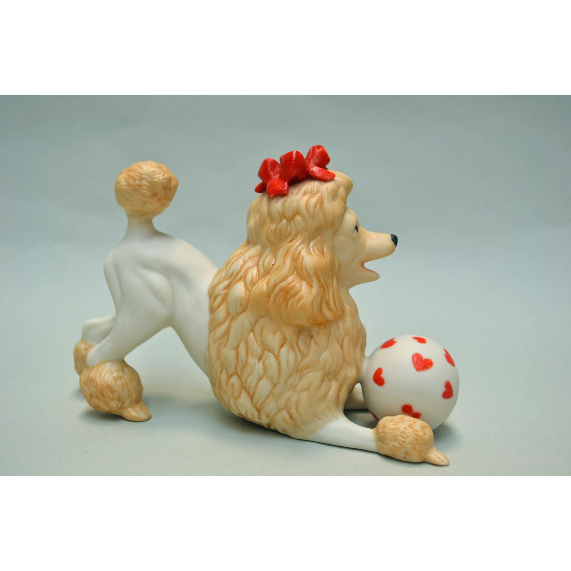 Cybis Porcelain Poodle With Red Ribbon Figurine - Bild 2 aus 5
