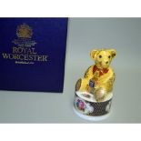 Royal Worcester Porcelain Teddy Bear Candle Snuffer
