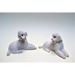 Boehm Porcelain Poodle Reclining Dog Figurines, 1959, Collection Of Two (2)