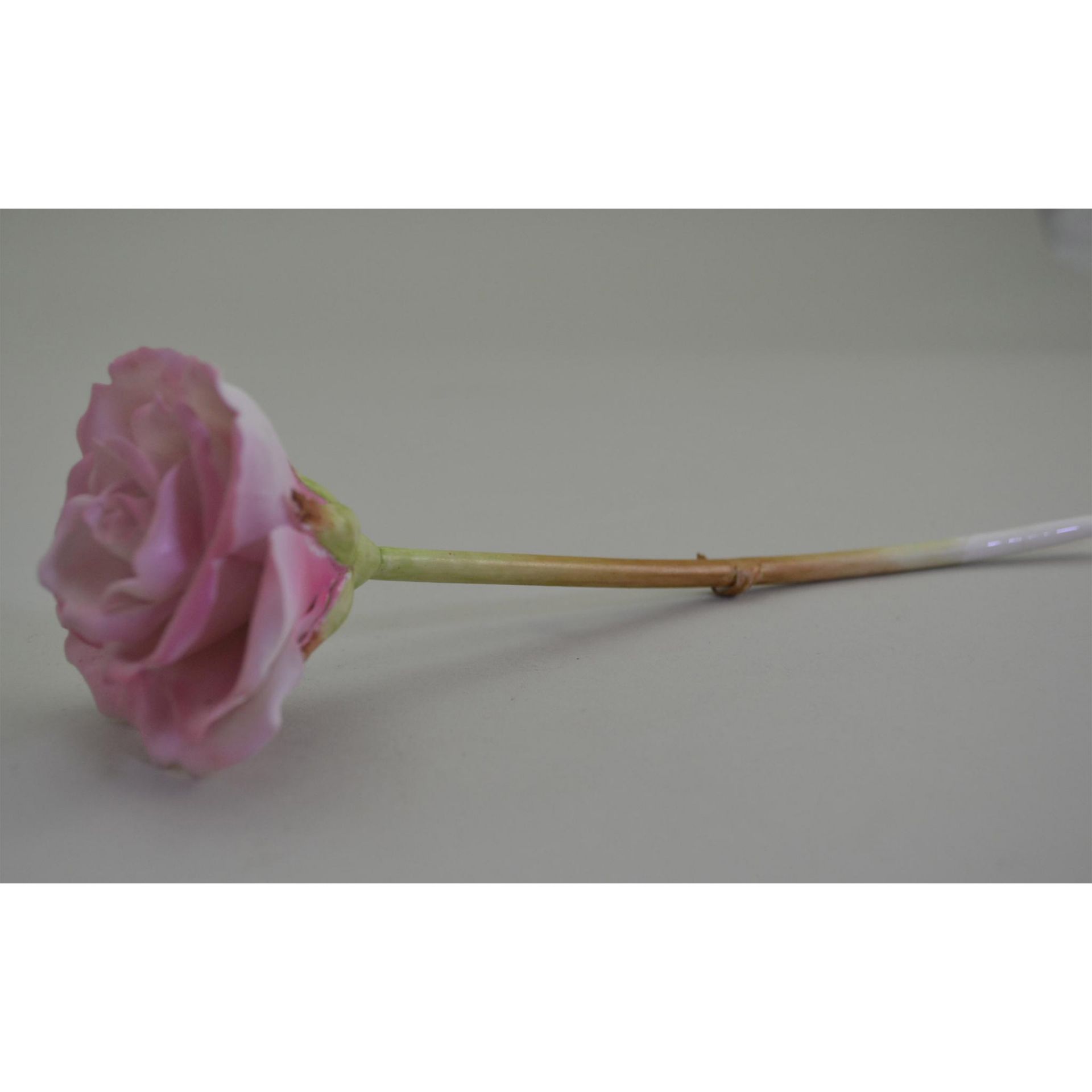 Royal Worcester Porcelain Pink Long Stemmed Rose - Bild 3 aus 4