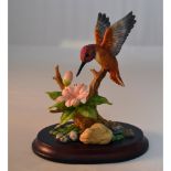 Maruri Premier Hummingbird Allen'S With Azalea Porcelain Bird Figurine On Base