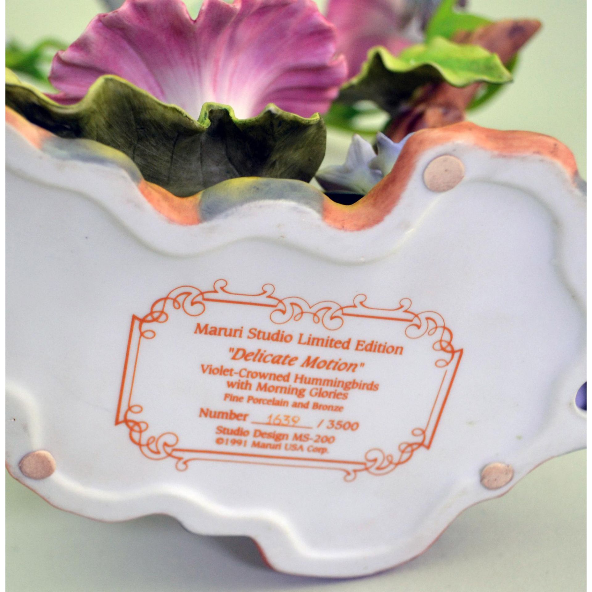 Maruri Porcelain Violet-Crowned Hummingbirds W/Morning Glories - Bild 5 aus 5